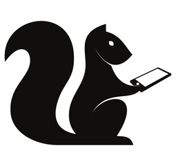 Squirrel with Mobile Phone illustration