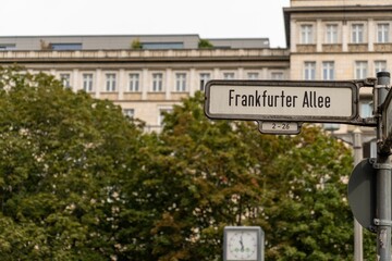 Low-angle shot of the street signs in Berlin, Germany