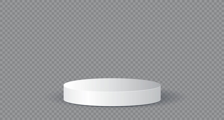 Cylinder podium or showcase to place products. 3d style podium luxury background. Round podium. Vector illustration