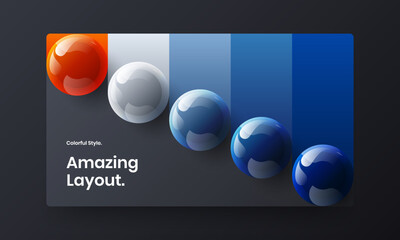 Amazing realistic balls front page layout. Geometric corporate identity vector design template.