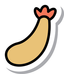 ミニステッカー食べ物　エビフライ