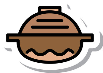 ミニステッカー食べ物　土鍋