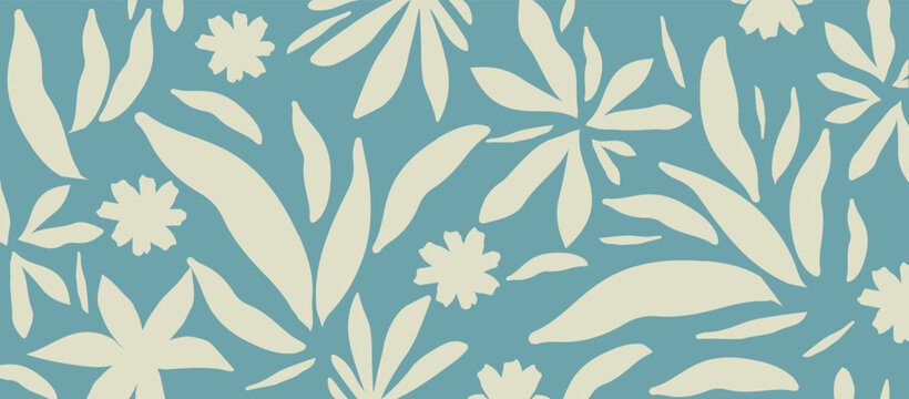 Monochromatic nature inspired shapes-doodle collection. Cute botanical shapes, random childish doodle cutouts of tropical leaves, flowers and branches, decorative abstract art vector illustration	