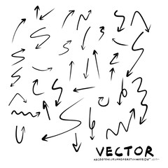 sketch arrow vector. grunge arrow brush.grunge arrow paint. doodle curve point for business plan and education.