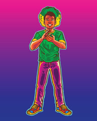 Brazil Football Supporter Cartoon Character