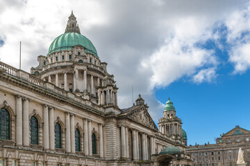 Fototapeta na wymiar Belfast City Hall, the famous architectural landmark in Noerthen Ireland capital
