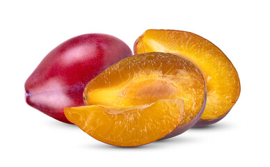 Fototapeta na wymiar Prunes fruit isolated on transparent png