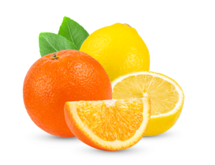 Orange citrus fruit lemon isolated on transparent png