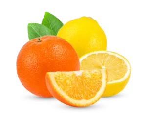 Foto op Plexiglas Orange citrus fruit lemon isolated on transparent png © supamas