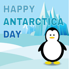 Happy antarctica day poster design