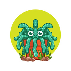 Happy cute Cactus on pot