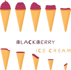 Big set various sweet tasty natural ice cream