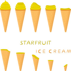 Big set various sweet tasty natural ice cream