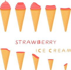 Big set various sweet tasty natural ice cream