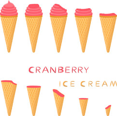 Big set various sweet tasty natural ice cream