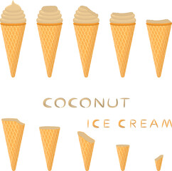 Big set various sweet tasty natural ice cream