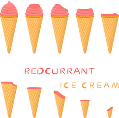 Big set various sweet tasty natural ice cream