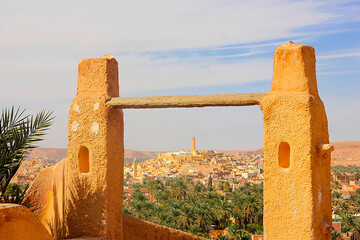 Vue sur ville de mzab ghardaia algerie
