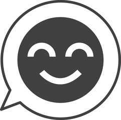 smiley face emoji on text box illustration in minimal style
