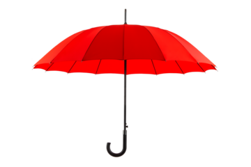 large red umbrella-cane, isolate on a white background