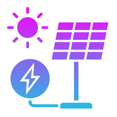 Solar Panel Glyph Gradient Icon