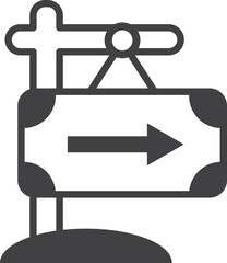 right turn sign illustration in minimal style
