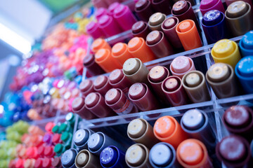 Background of lots assorted colorful marker pen set