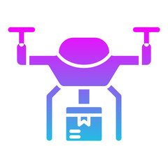 Drone Delivery Glyph Gradient Icon