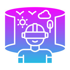 Virtual Tour Glyph Gradient Icon