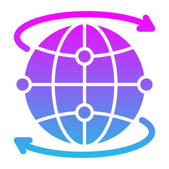 Worldwide Glyph Gradient Icon