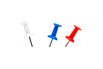stationery multi-colored pins for notes, isolated