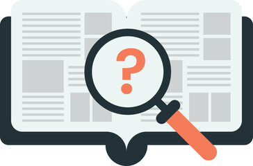 book and question mark illustration in minimal style