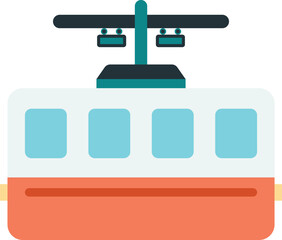 tram illustration in minimal style