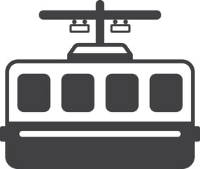 tram illustration in minimal style