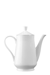 white porcelain tea ware, set details, isolated