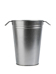 metal bucket-floor vase for tall flowers, isolated