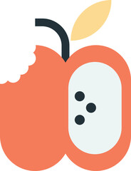 bitten apple illustration in minimal style