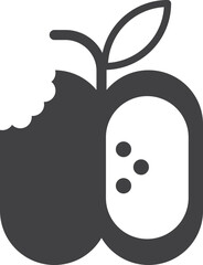 bitten apple illustration in minimal style