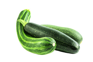 zucchini of various shapes, isolate on a white background