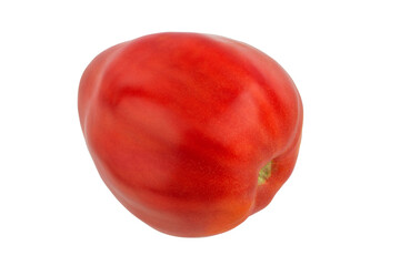 red round tomatoes on a branch, isolate on a white background