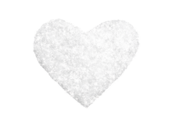 large white heart with snow texture, isolated object