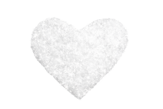 large white heart with snow texture, isolated object