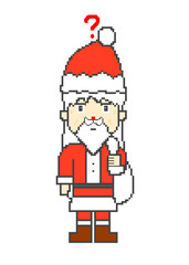 Pixel art question mark Santa Claus