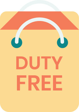 duty free shopping bag illustration in minimal style