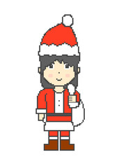 Pixel art Santa Claus woman