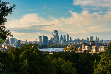 Naklejka premium London city view. Skyward view of London City skyscrapers. UK, England, London. Skyscrapers in City of London. 