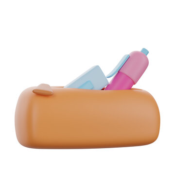 Pencil case 3d education school icon object