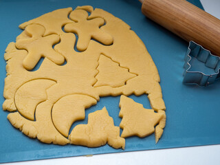 Cooking delicious Christmas cookies. Baking traditional cookies.