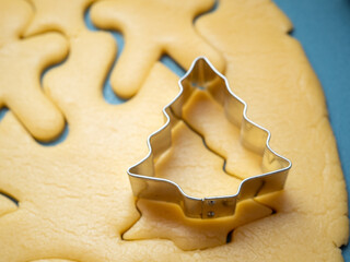 Cooking delicious Christmas cookies. Baking traditional cookies.