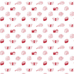 Vector seamless sushi pattern